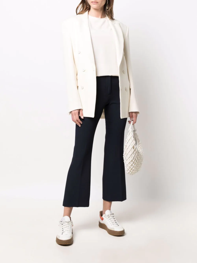 Shop Seventy Cropped Tailored Trousers In Blue