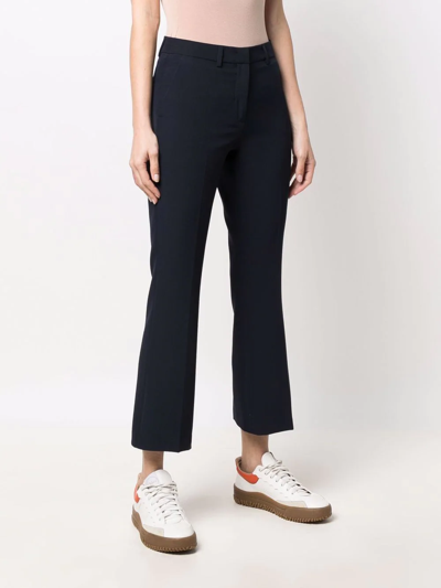 Seventy Cropped Tailored Trousers In Blue