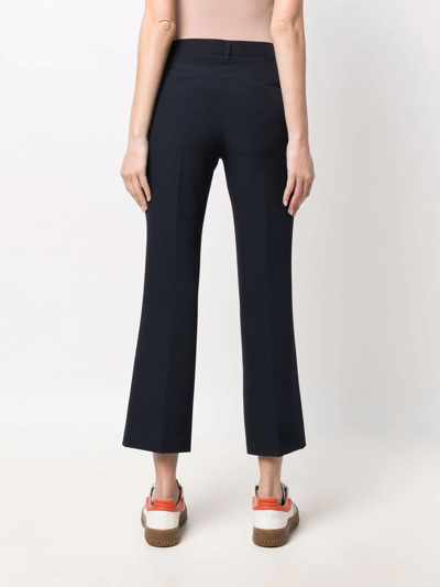 Shop Seventy Cropped Tailored Trousers In Blue