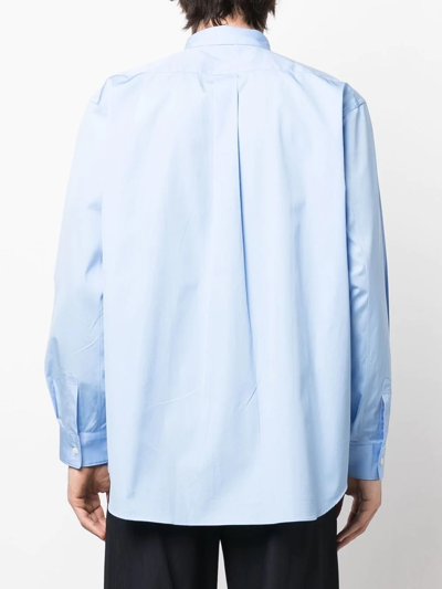 Comme Des Garçons Shirt Blue Cotton Poplin Plain Shape 1 Shirt In Blue
