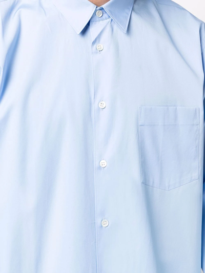 Comme Des Garçons Shirt Blue Cotton Poplin Plain Shape 1 Shirt In Blue