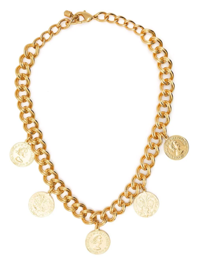 Shop Federica Tosi Elizabeth Medallion Necklace In Gold
