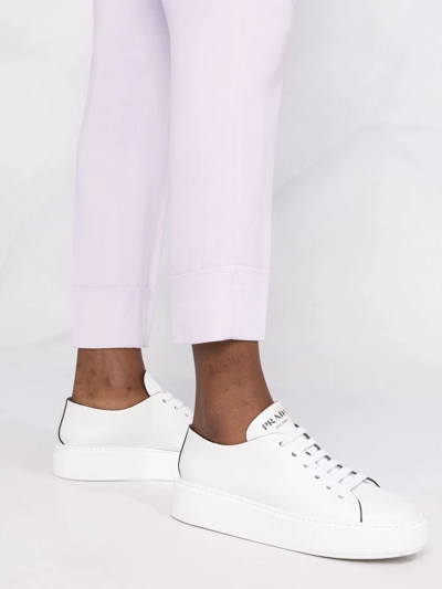 Shop Peserico Slim-cut Cropped Trousers In Purple