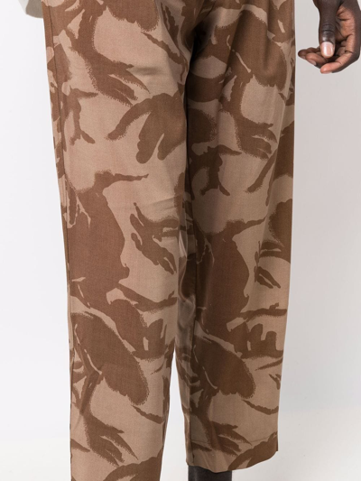 Shop Pierre-louis Mascia Dylan Printed Trousers In Brown