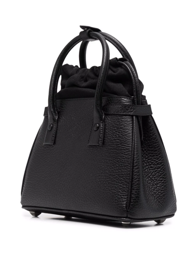 Shop Maison Margiela Mini 5ac Drawstring Top-handle Bag In Black
