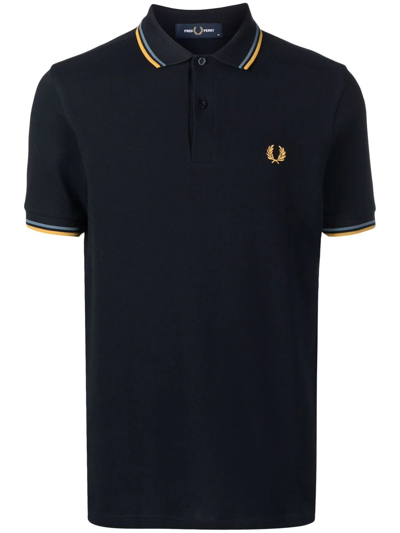 Shop Fred Perry Logo-embroidered Polo Shirt In Blue