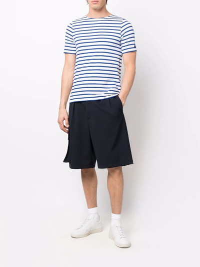 Saint James Striped Short-sleeved T-shirt In White