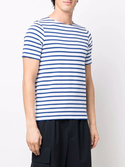 Saint James Striped Short-sleeved T-shirt In White