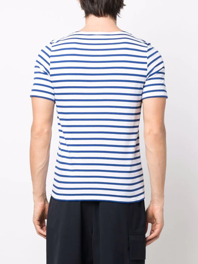 Saint James Striped Short-sleeved T-shirt In White
