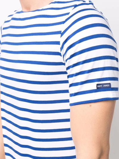 Saint James Striped Short-sleeved T-shirt In White