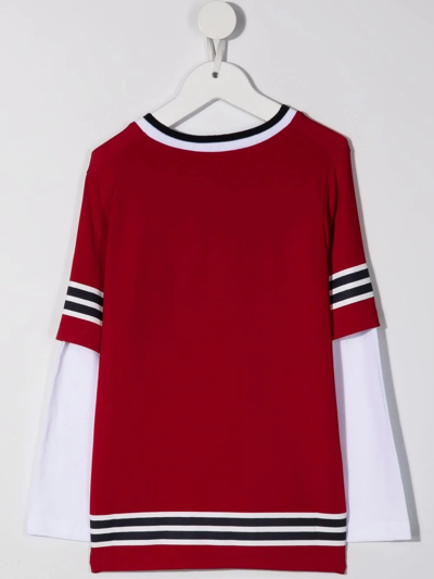 Dsquared2 Teen Sport Edtn Long-sleeve Top In Red