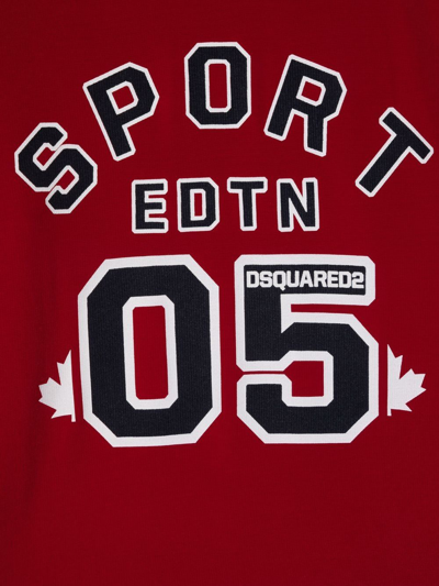 Dsquared2 Teen Sport Edtn Long-sleeve Top In Red