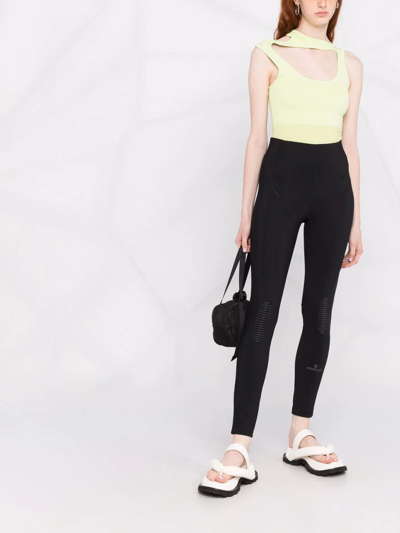 Moncler Brand-embossed Slim-fit High-rise Stretch-woven Leggings In Black