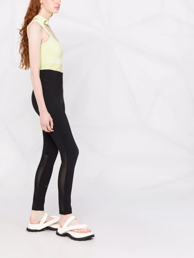Moncler Brand-embossed Slim-fit High-rise Stretch-woven Leggings In Black