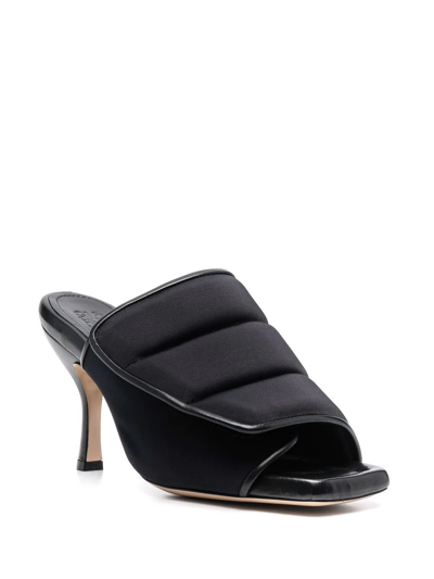 Shop Gia Borghini Gia Open-toe Quilted Mules In Black