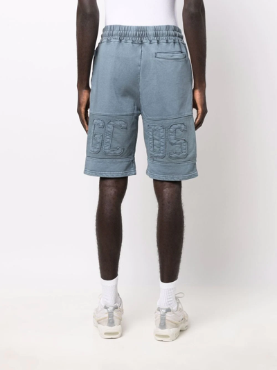 Shop Gcds Logo-embroidered Shorts In Blue