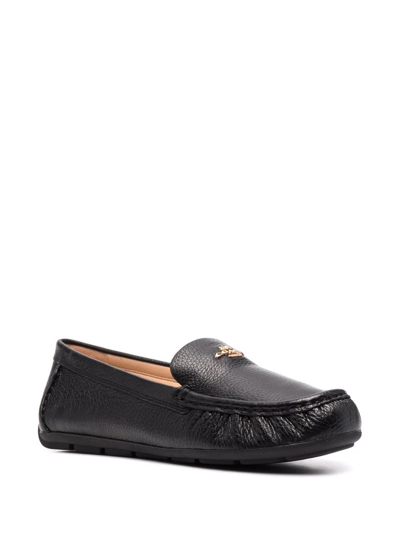 Shop Coach Marley Leather Driver Loafers In Black