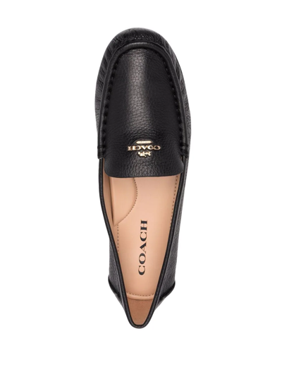 Shop Coach Marley Leather Driver Loafers In Black