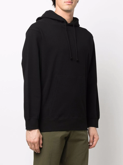 Shop Yohji Yamamoto Long-sleeve Fleece Hoodie In Black