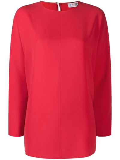 Shop Alberto Biani Draped-style Blouse In Red