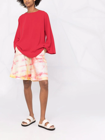 Shop Alberto Biani Draped-style Blouse In Red