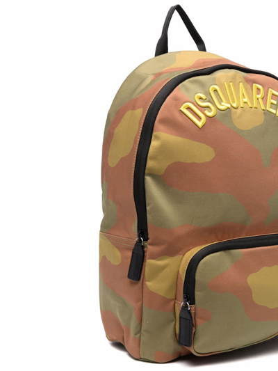 Shop Dsquared2 Logo-embroidered Camouflage Backpack In Neutrals