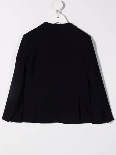 Dsquared2 Teen Single-breasted Wool Blazer In Blue