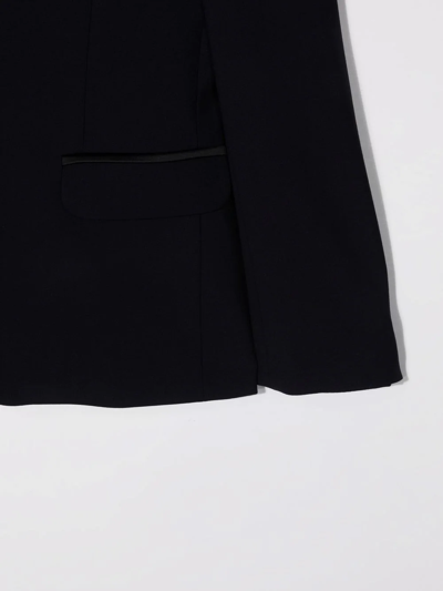 Dsquared2 Teen Single-breasted Wool Blazer In Blue