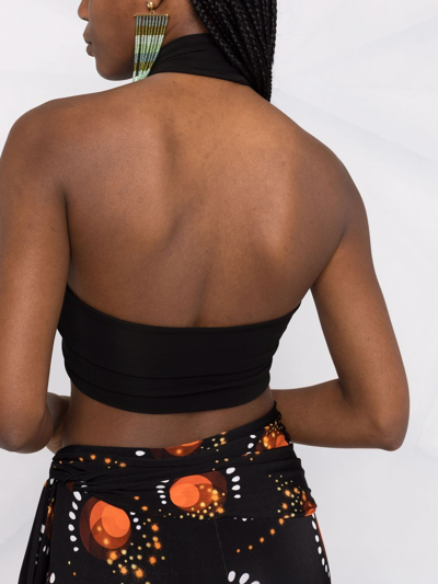 Shop The Andamane Jasmine Halterneck Crop Top In Black