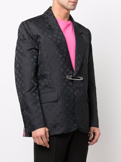 Charles Jeffrey Loverboy Pin-detail Jacquard Blazer In Black