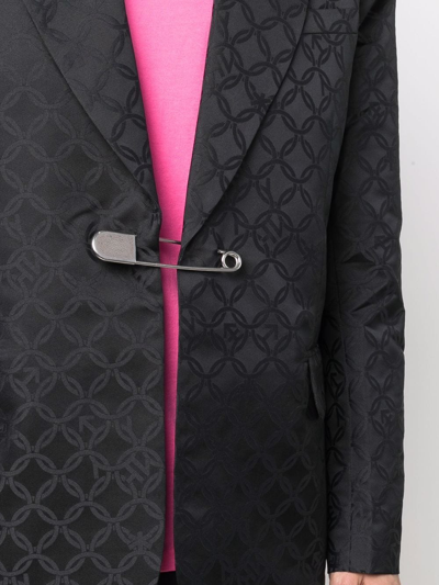 Shop Charles Jeffrey Loverboy Pin-detail Jacquard Blazer In Black
