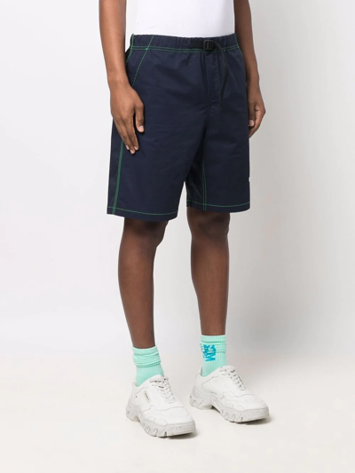 Shop Msgm Logo-print Sports Shorts In Blue