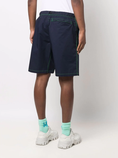 Shop Msgm Logo-print Sports Shorts In Blue