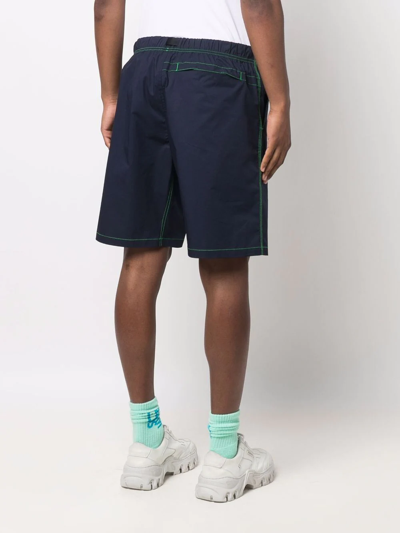 Msgm Logo-print Sports Shorts In Blue