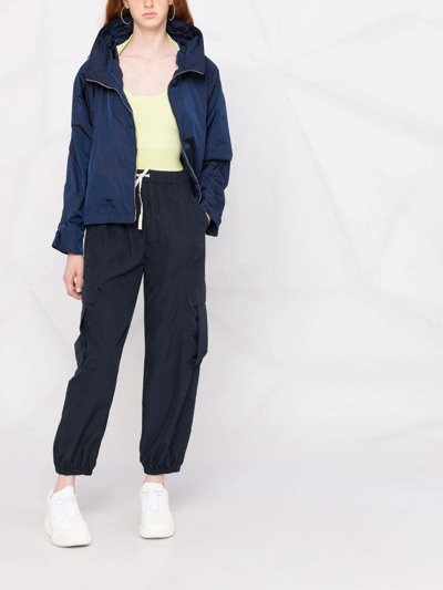 Moorer Drawstring-cuff Cropped Jacket In Blue