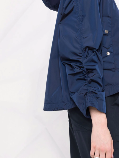 Moorer Drawstring-cuff Cropped Jacket In Blue