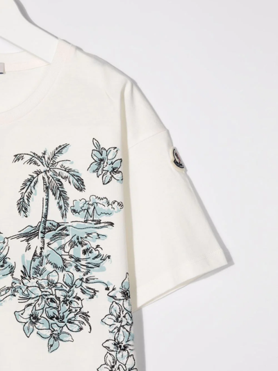 Moncler Sketch-print Cotton T-shirt In White