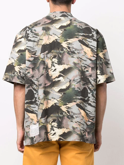 Shop Heron Preston Camouflage Mock-neck T-shirt In Grey
