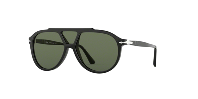 Shop Persol Green Pilot Men's Sunglasses Po3217s 9531 59 In Black / Green