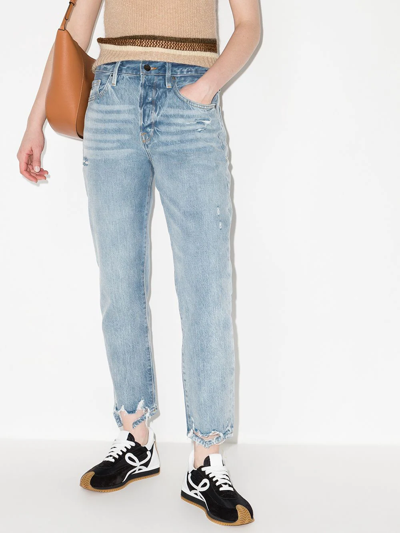 Shop Frame Le Original Ripped Jeans In Blue
