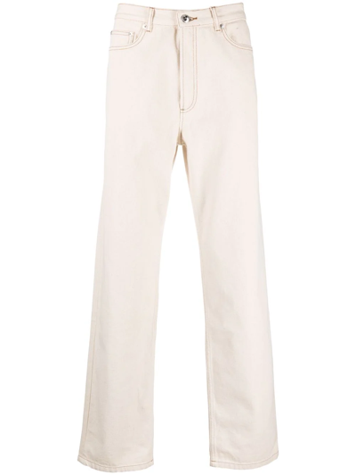 Shop Apc Straight-leg Cotton Jeans In Nude