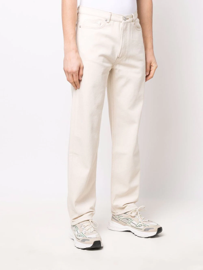 Shop Apc Straight-leg Cotton Jeans In Nude