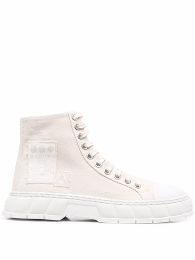 Shop Viron High-top Canvas Sneakers In Nude