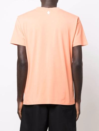 Shop Marcelo Burlon County Of Milan Rainbow Graphic-print T-shirt In Orange