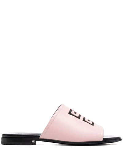 Shop Givenchy 4g Leather Sandals In Rosa