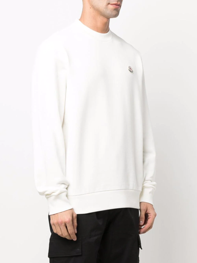 Moncler Logo Patch Sweatshirt In Weiss