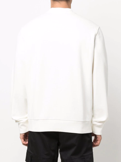 Moncler Logo Patch Sweatshirt In Weiss