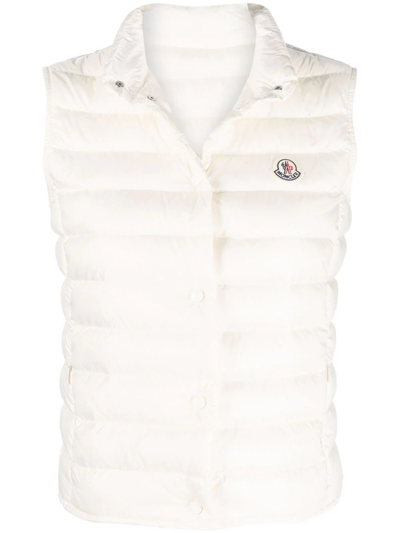 Shop Moncler Logo-patch Padded Gilet In White