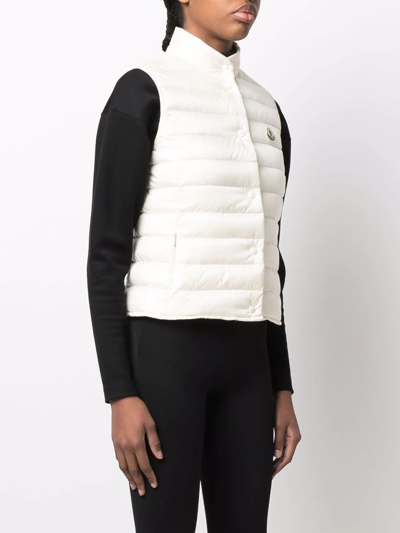 Shop Moncler Logo-patch Padded Gilet In White