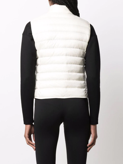 Shop Moncler Logo-patch Padded Gilet In White